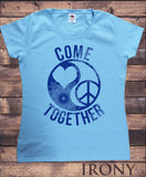 Irony T-shirt Women’s T-Shirt "Come Together" Love Heart and Peace CND icon Flowery Distort Print TS720