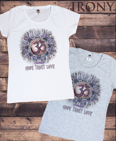 Irony T-shirt Women's T-Shirt Om Asum Hope, Trust, Love Chakra Meditation India Zen-Namaste TS701