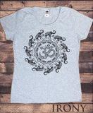 Irony T-shirt Women's T-Shirt OM Flowery Pattern Elephant Spiral India Boho om Zen Print TS639