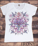 Irony T-shirt Women's T Shirt  Om Meditation Zen, Maya Devnagari Embrodery Effect Print TS172