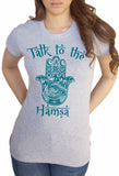 Irony T-shirt Women’s White T-shirt Fatima Hamsa Hand Talk To the Hand Print TS329