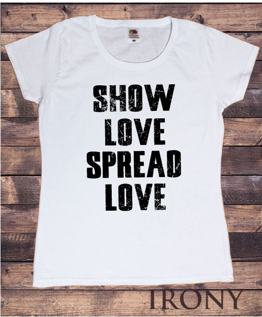 Women\'s Print T-Shirt LOVE TS241 Love, Love Spread White Show Design