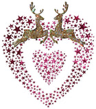Irony T-shirt Women White T-shirt Xmas heart  Reindeer Santa Effect Print Christmas Festive