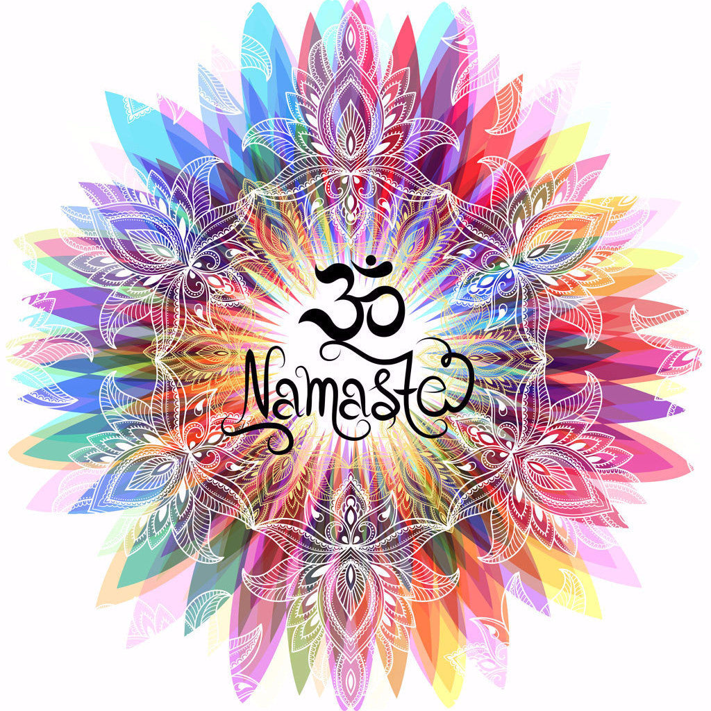 Women's T-Shirt Namaste OM flowers colour explosion Yoga meditation Zen  print TS731