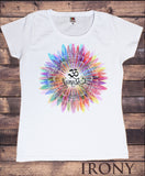 Irony T-shirt Womens T-Shirt Namaste OM flowers colour explosion Yoga meditation Zen print TS731