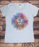 Irony T-shirt Womens T-Shirt Namaste OM flowers colour explosion Yoga meditation Zen print TS731