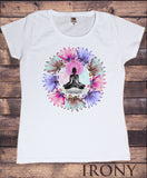 Irony T-shirt Womens  T-Shirt Namaste Zen  Lotus flowers Yoga meditation Buddha print TSZ4