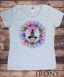 Irony T-shirt Womens  T-Shirt Namaste Zen  Lotus flowers Yoga meditation Buddha print TSZ4