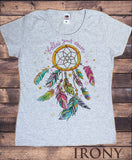 Irony T-shirt Womens Tee "Follow Your Dreams" feathers Design-Stars Print TS640