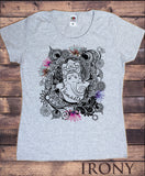 Irony T-shirt Womens White T-Shirt Namaste Ganesh Lotus flowers Yoga meditation Zen print TSY14