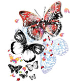 Irony T-shirt Womens White T-shirt Scattered Butterfly Design  Summer Novelty Print TS245