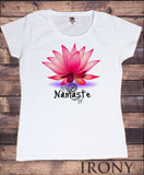 Irony T-shirt Womens White T-Shirt Zen Lotus Flower Namaste Spiritual Meditation Yoga TS107