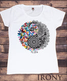Irony T-shirt Womens Yin & Yang T-Shirt Meditation Yoga Chinese Symbol Psychedelic Art TSX15