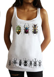 Irony Tank Top Jersey Tank Creepy Crawlers- Insects Flies Bugs Print JTK1241