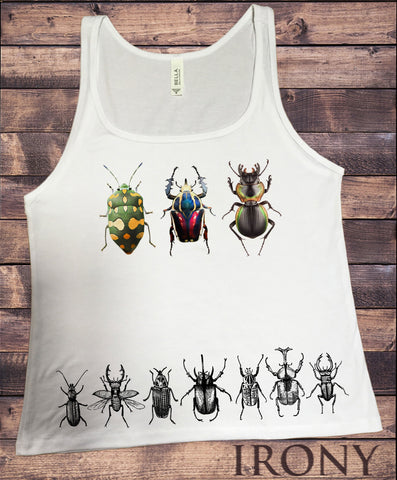 Irony Tank Top S Jersey Tank Creepy Crawlers- Insects Flies Bugs Print JTK1241