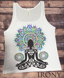 Irony Tank Top S Jersey Tank Top Aztec Yoga Top Buddha Chakra Meditation Zen Hobo Boho Print JTK887