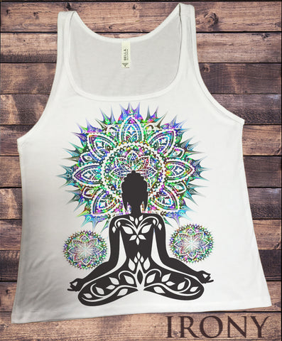 Irony Tank Top S Jersey Tank Top Aztec Yoga Top Buddha Chakra Meditation Zen Hobo Boho Print JTK887