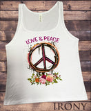 Irony Tank Top S Jersey Tank Top CND Love and Peace Roses, Flowers Print JTK1434