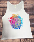 Irony Tank Top S / White Jersey Tank Top Beautiful Yin Yang, Find Balance Zen Print JTK1330