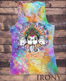 Irony Vest Womens Vest Top,Namaste Ganesh Tie Dye meditation Zen print Sublimation Print SUB802